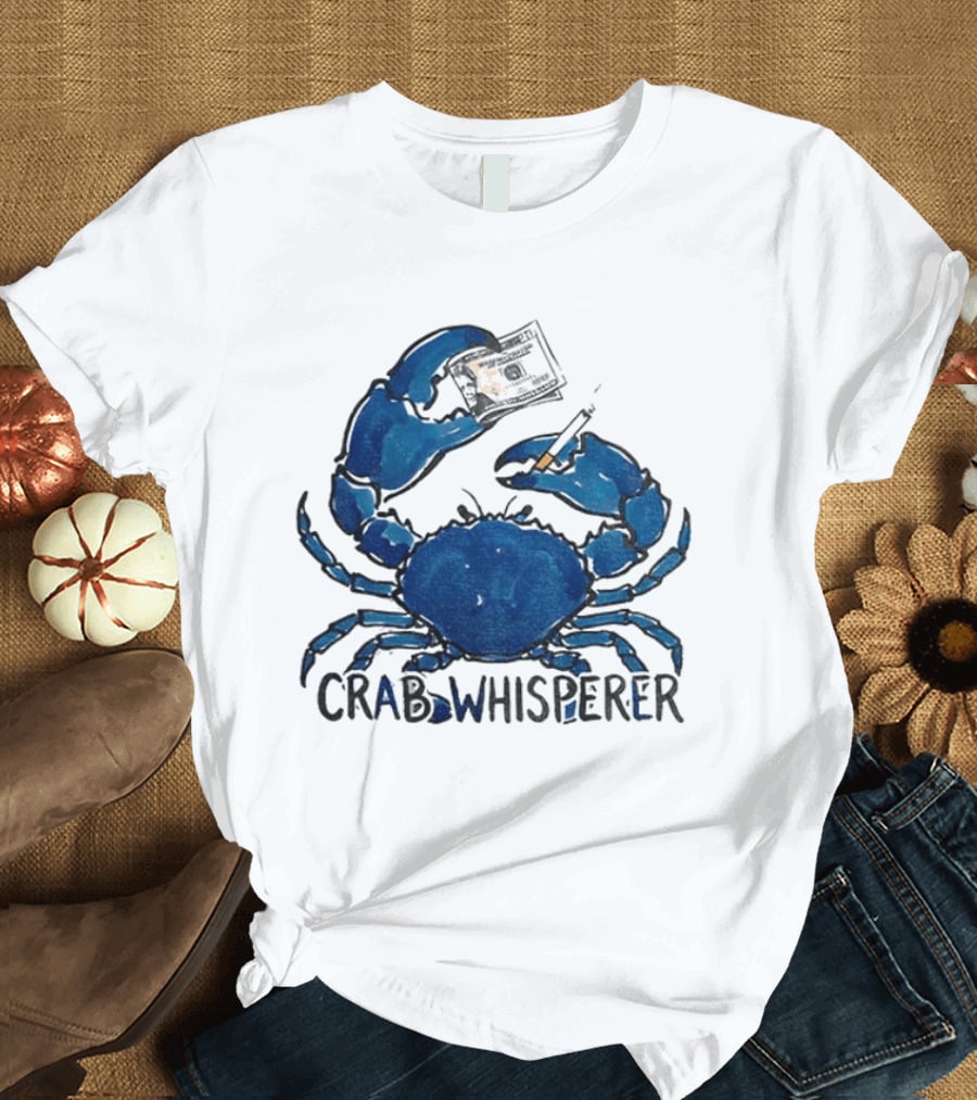 Crab Whisperer Blue Crab Holding Paintbrush Meme T-Shirt
