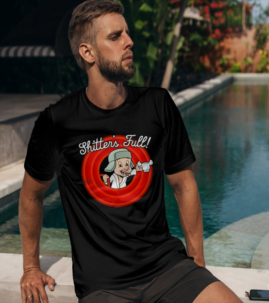Shitter's Full Cousin Christmas Vacation Cartoon Character Cigar And Robe T-Shirt