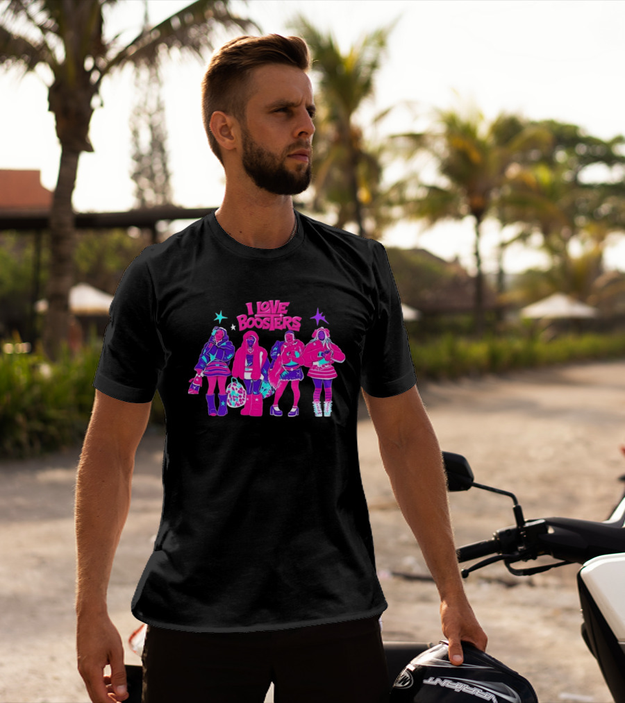 I Love Boosters Y2K Aesthetic Fashion Streetwear Style Colorful Retro Outfits T-Shirt