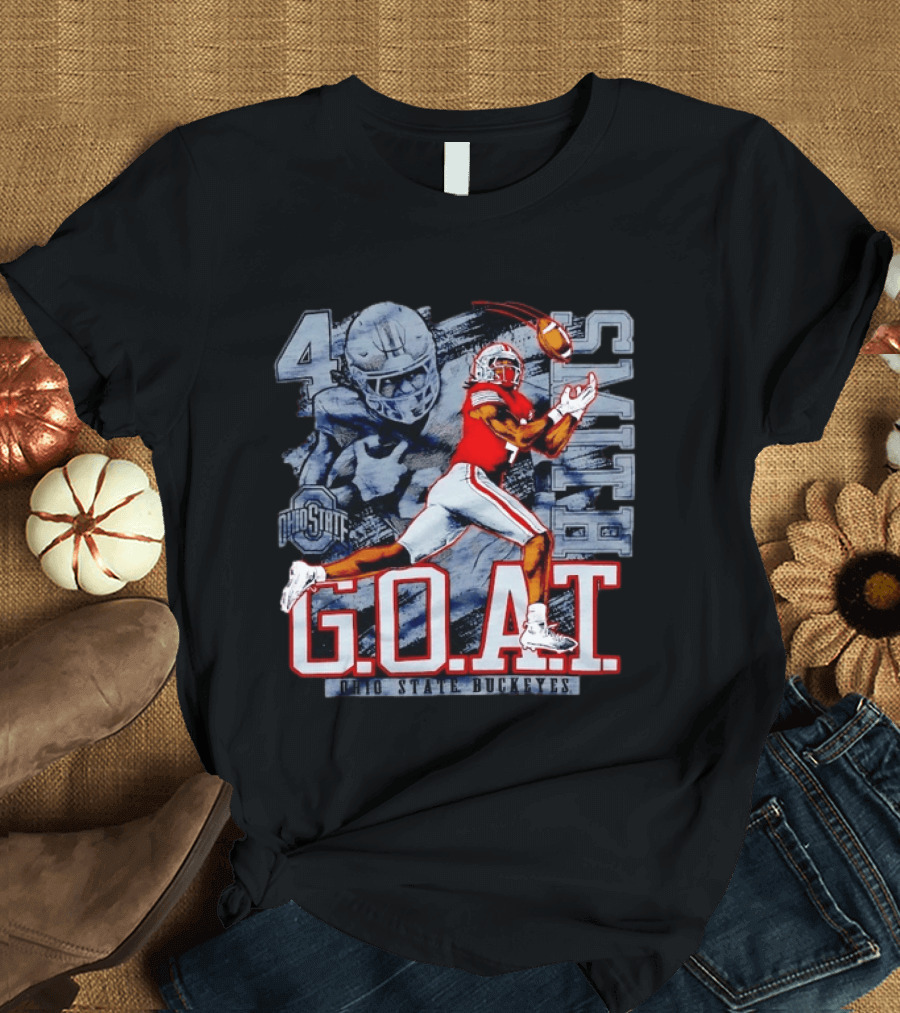 Ohio State Buckeyes G.O.A.T Jaxon Smith Njigba Football 4 T-Shirt