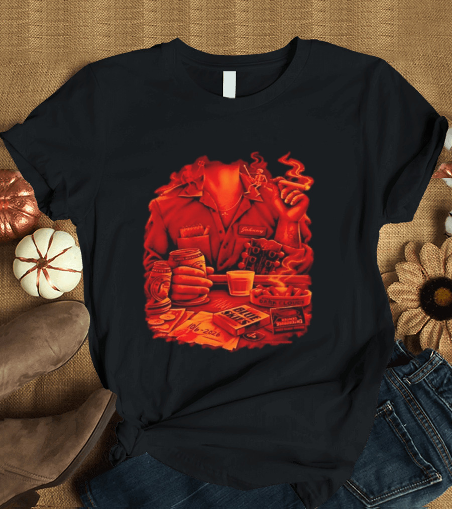 Johnny St Louis Missouri 10 6 2026 Dark Clouds Blue Skies Cigar Whiskey Guitar T-Shirt