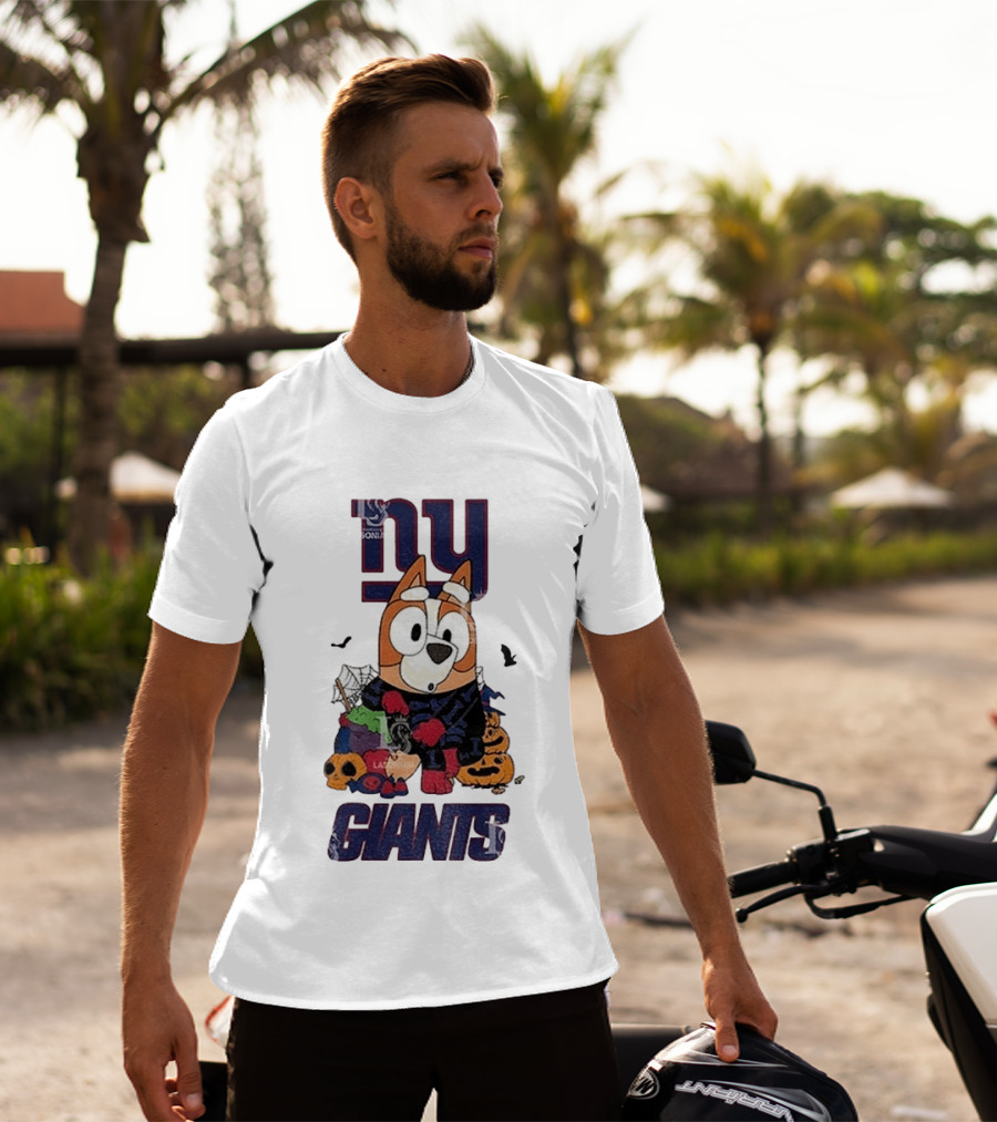 New York Giants Bluey Halloween 2026 Pumpkin Celebration T-Shirt