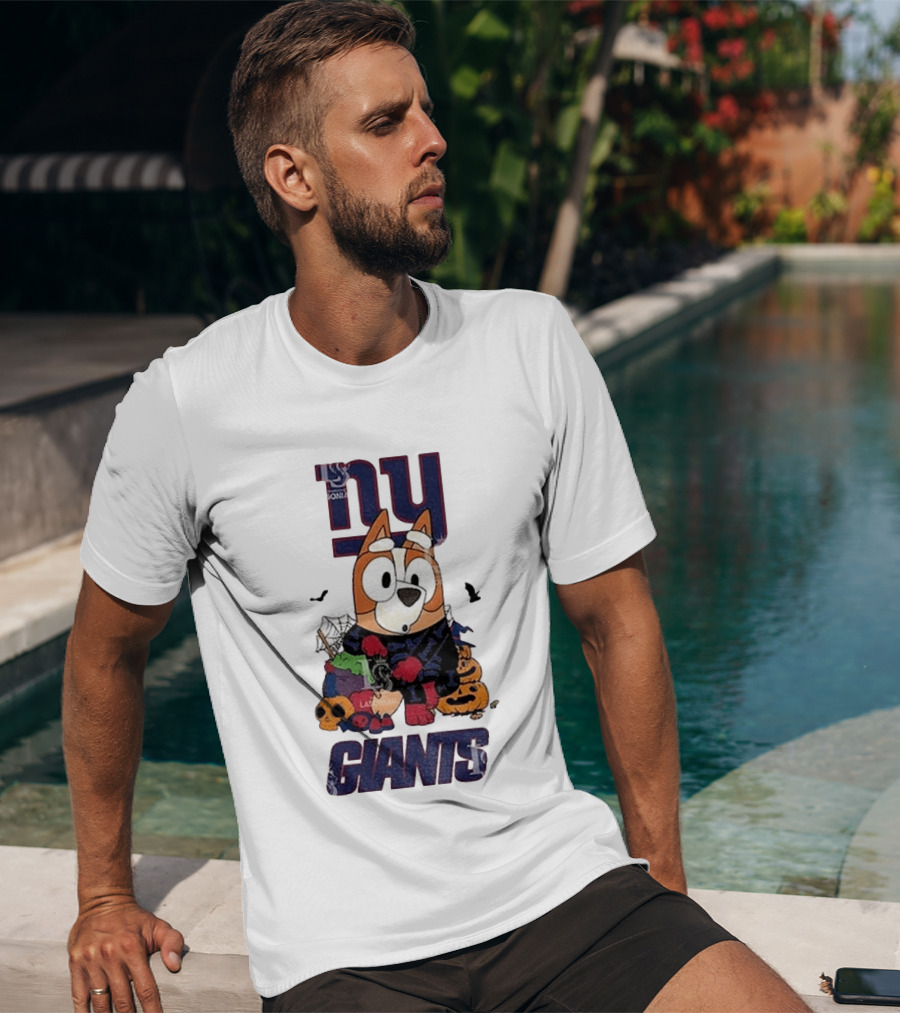 New York Giants Bluey Halloween 2026 Pumpkin Celebration T-Shirt
