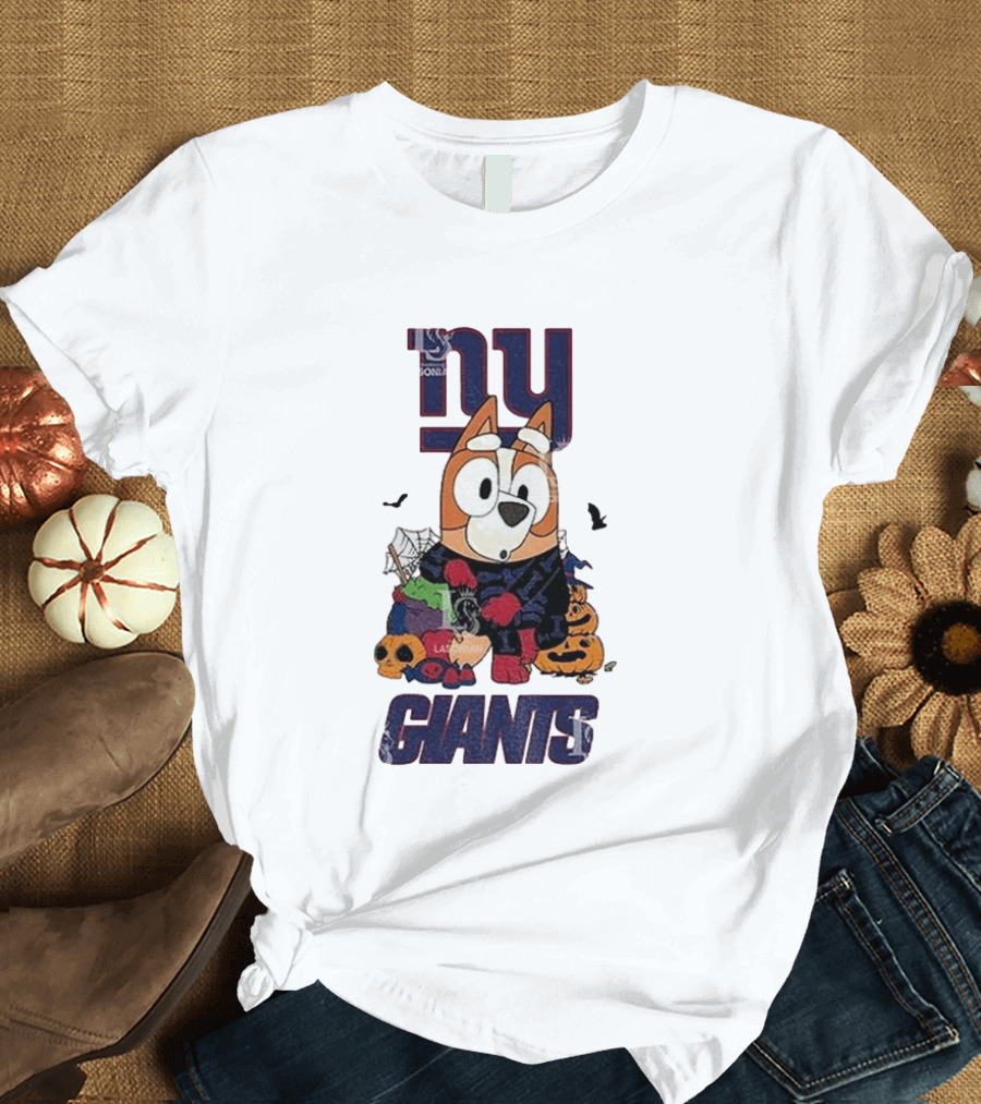 New York Giants Bluey Halloween 2026 Pumpkin Celebration T-Shirt