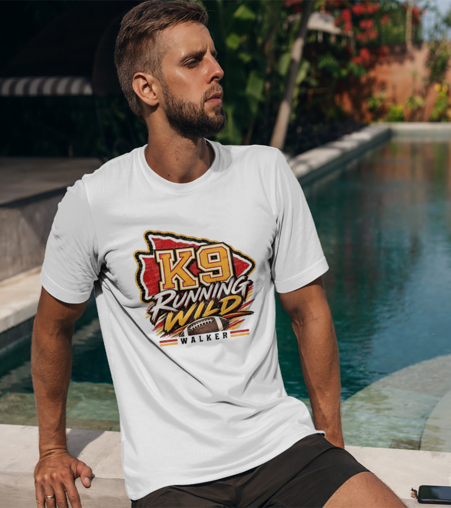 Walker K9 Running Wild Football Kansas City Sports Gameday T-Shirt