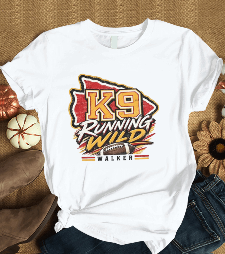 Walker K9 Running Wild Football Kansas City Sports Gameday T-Shirt