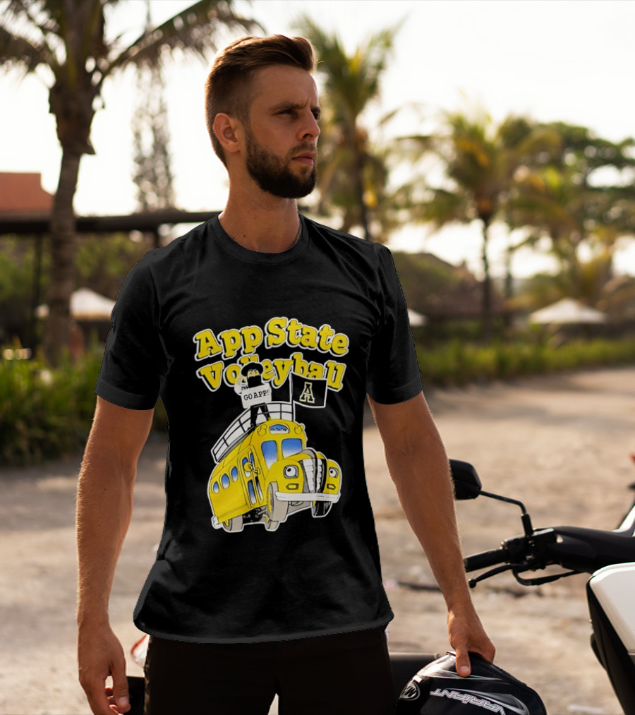 App State Volleyball Go App Mountaineers Bus Adventure T-Shirt