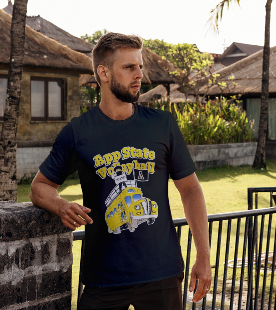App State Volleyball Go App Mountaineers Bus Adventure T-Shirt