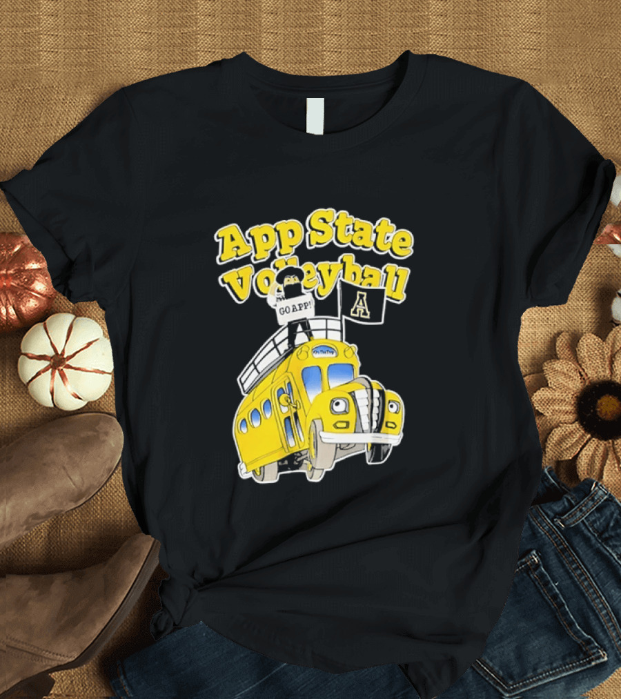 App State Volleyball Go App Mountaineers Bus Adventure T-Shirt