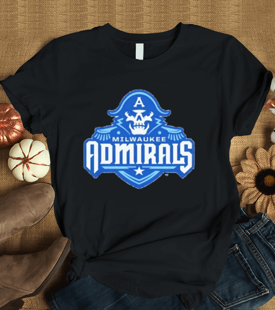 Milwaukee Admirals AHL Hockey Team Spooky Skeleton T-Shirt