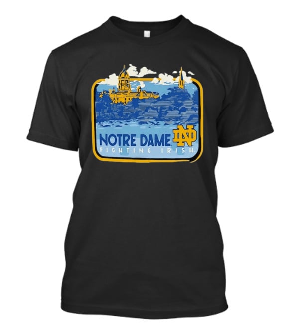 Notre Dame Fighting Irish Campus Landscape Blue And Gold ND T-Shirt