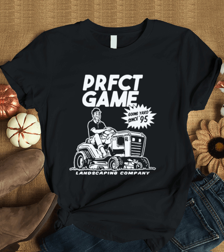 PRFCT Game Landscaping Company Going Yard Since '95 Vintage Mower T-Shirt