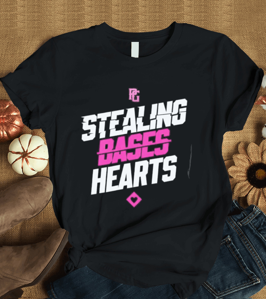 Stealing Bases Hearts Performance Pink Diamond T-Shirt
