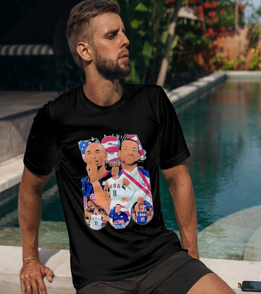 Kobe Bryant LeBron James USA Basketball Legends Iconic Team USA Moments T-Shirt
