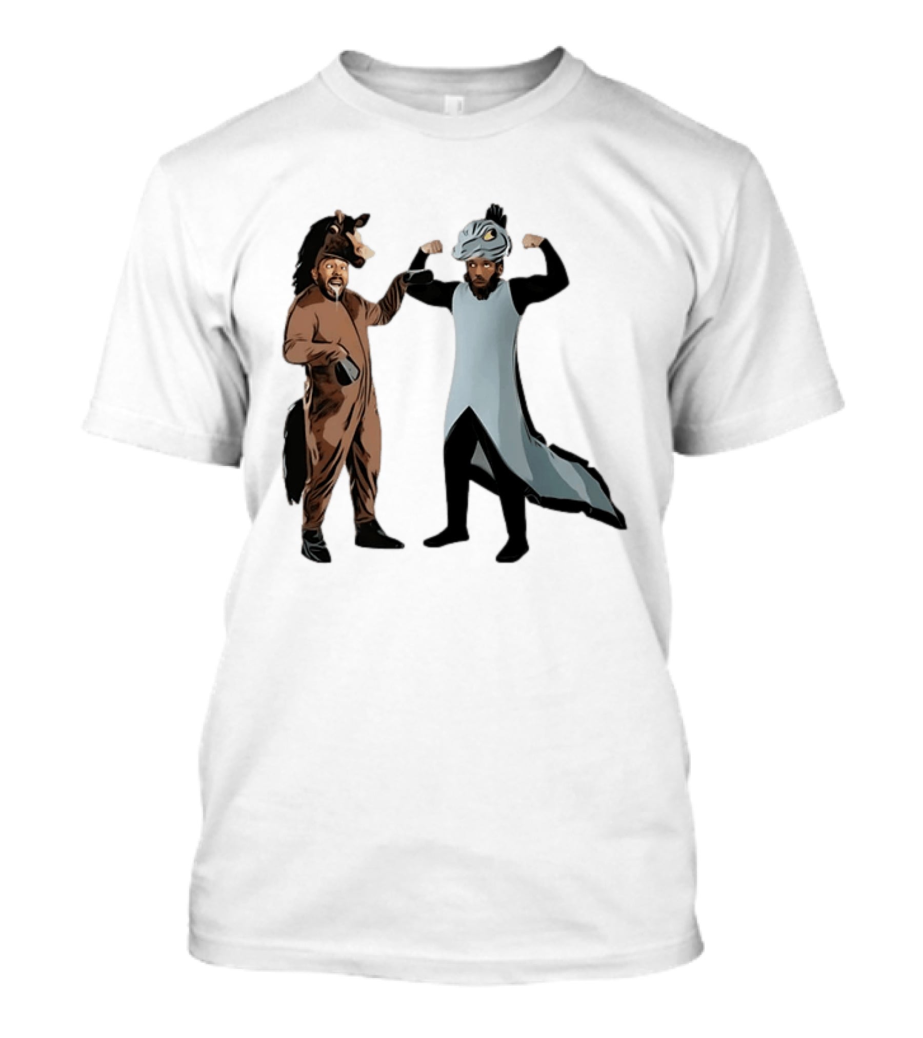 James Harden Joel Embiid Horse And Dinosaur Costumes Basketball Duo T-Shirt