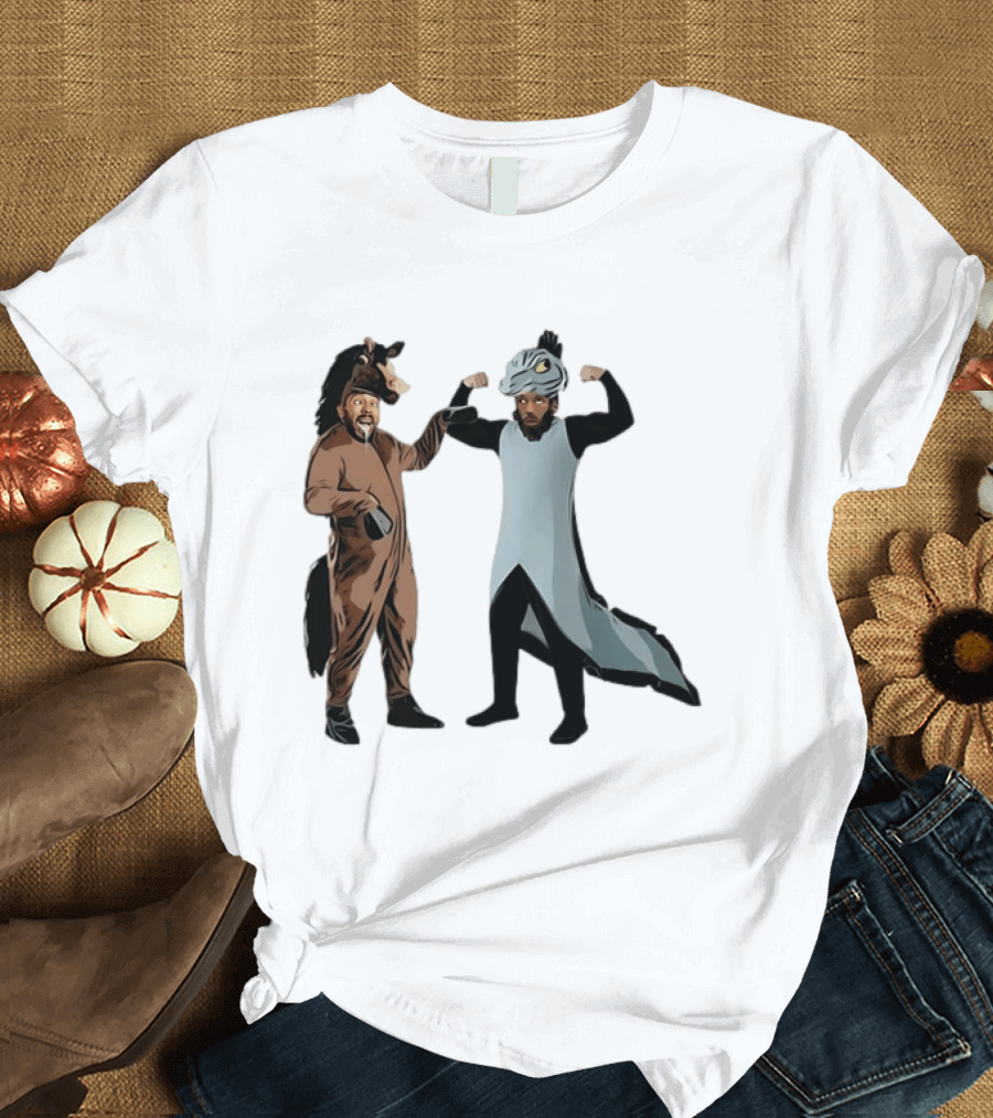 James Harden Joel Embiid Horse And Dinosaur Costumes Basketball Duo T-Shirt