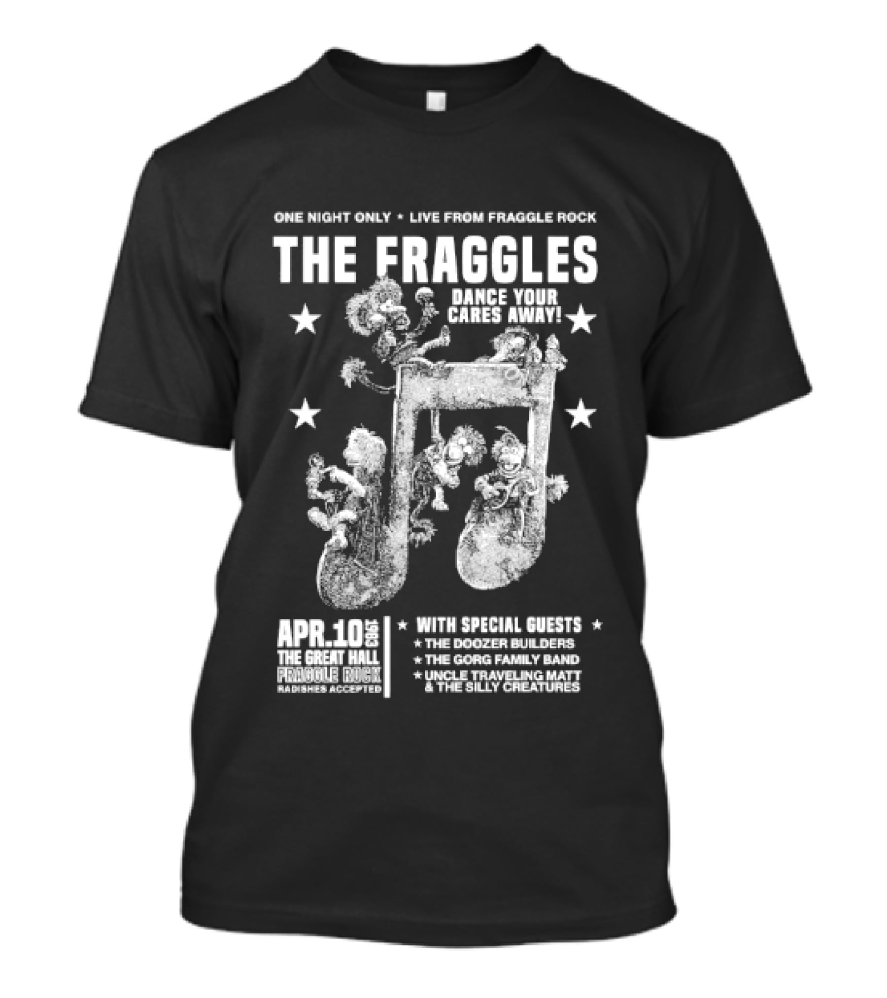 Live From Fraggle Rock The Fraggles Dance Your Cares Away One Night Only T-Shirt