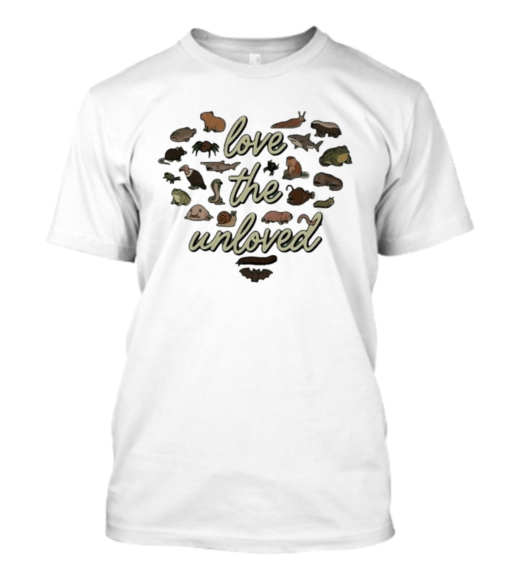 Love The Unloved Animal Heart Collage Wildlife T-Shirt