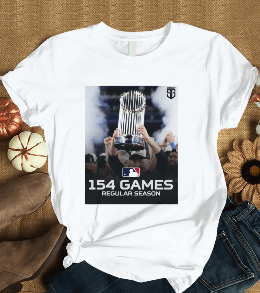 MLB 154 Games Regular Season World Series Champions Trophy T-Shirt