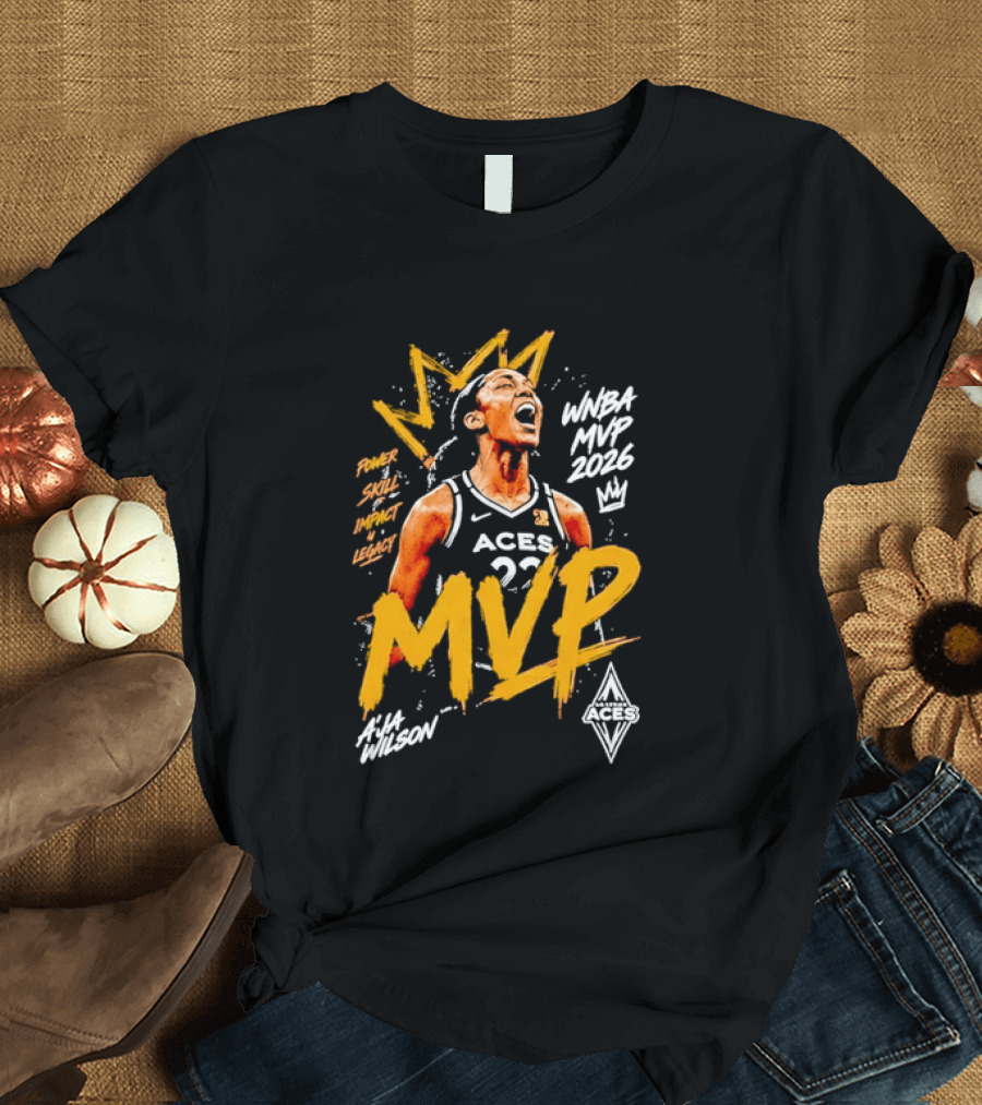 A'ja Wilson Las Vegas Aces MVP WNBA 2026 Power Skill Impact Legacy T-Shirt