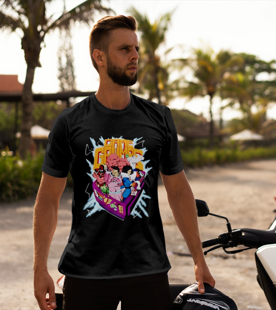 Game Grumps YouTube Gaming Retro Arcade Characters Explosion T-Shirt