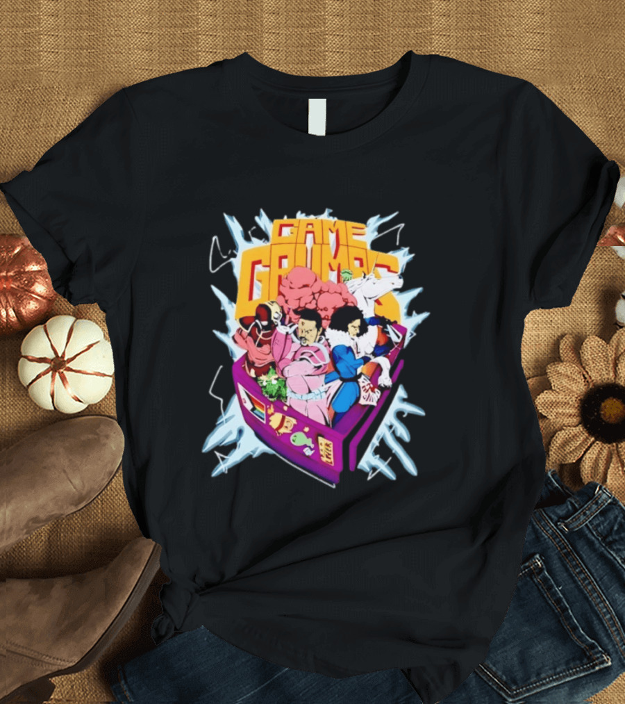 Game Grumps YouTube Gaming Retro Arcade Characters Explosion T-Shirt