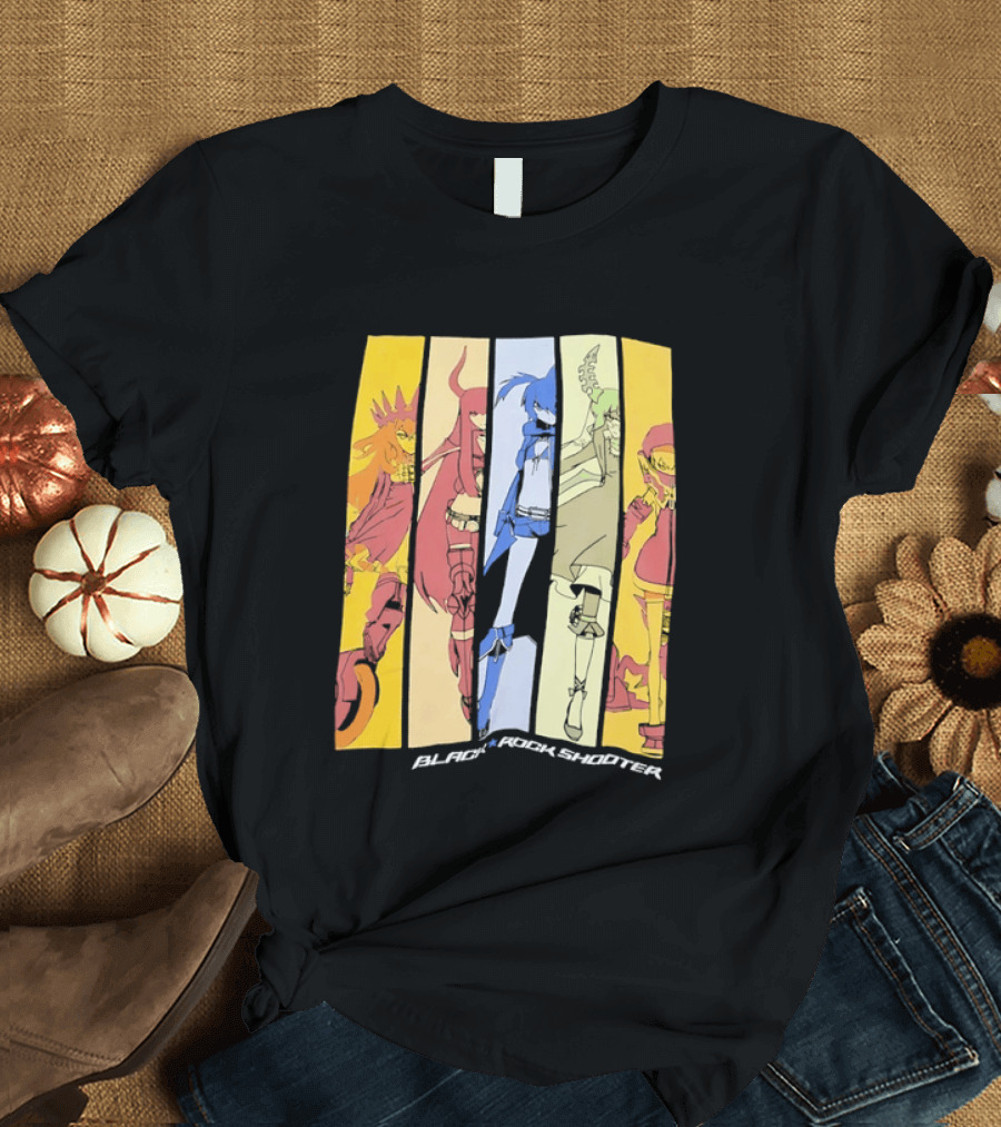 Black Rock Shooter Anime Characters Panel T-Shirt