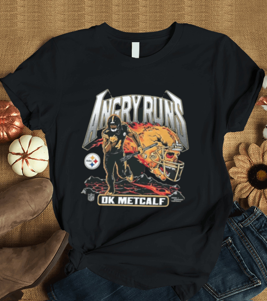Pittsburgh Steelers Angry Runs DK Metcalf Football NFL Player T-Shirt