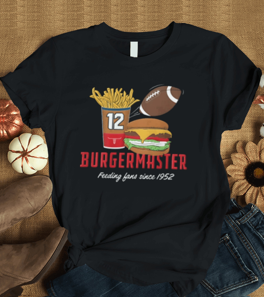 Burgermaster Feeding Fans Since 1952 French Fries Burger Football 12 T-Shirt