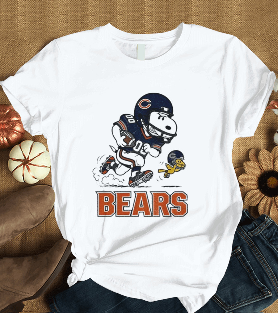 Chicago Bears Snoopy And Woodstock Football Team Fan T-Shirt