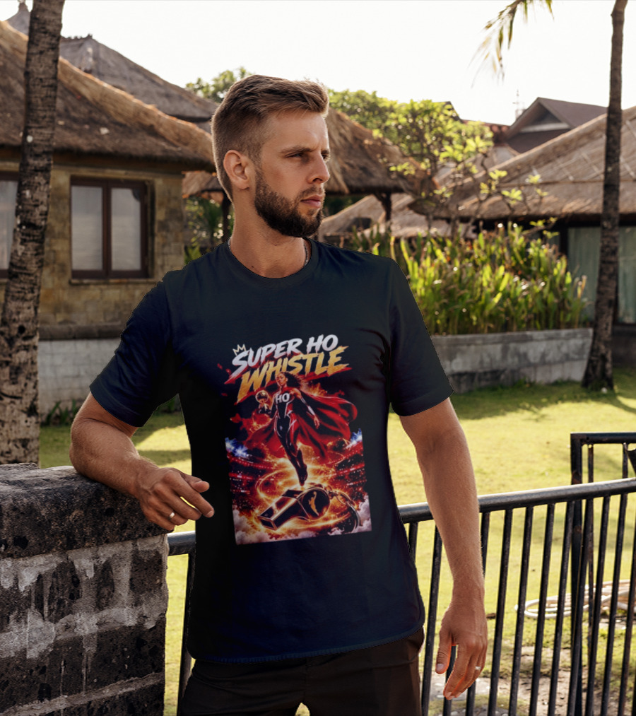 Super Ho Whistle WNBA Basketball Comic Style Heroine T-Shirt