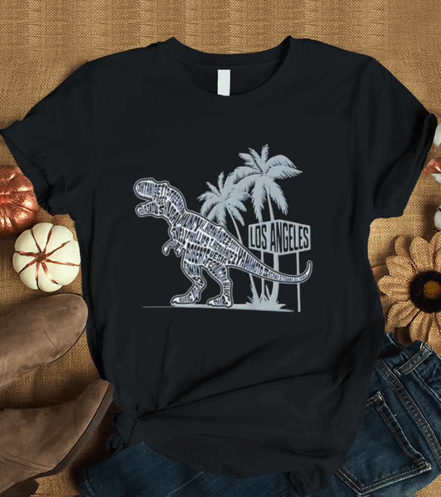 Los Angeles Dodgers Dinosaur Names Palm Trees T-Shirt
