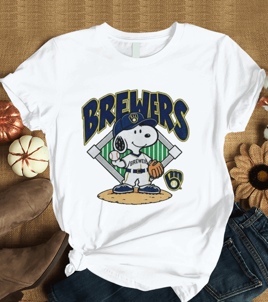 Brewers Snoopy Baseball Take October Milwaukee MLB T-Shirt