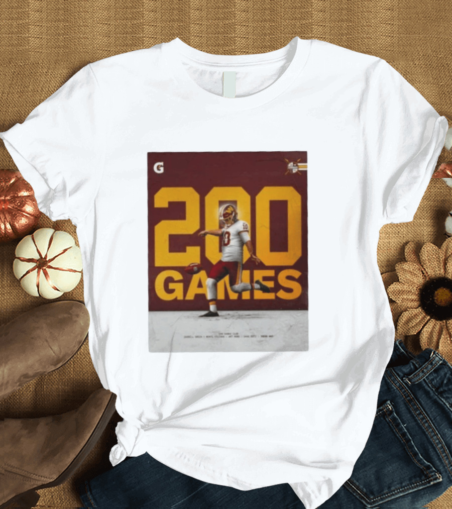 200 Games Tress Way 200 Games Club Washington Commanders T-Shirt
