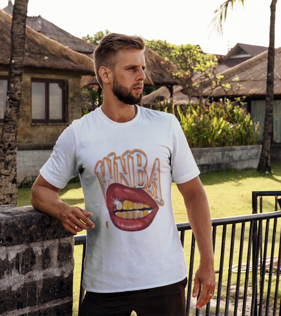 WNBA Lips Gold Grillz Basketball T-Shirt