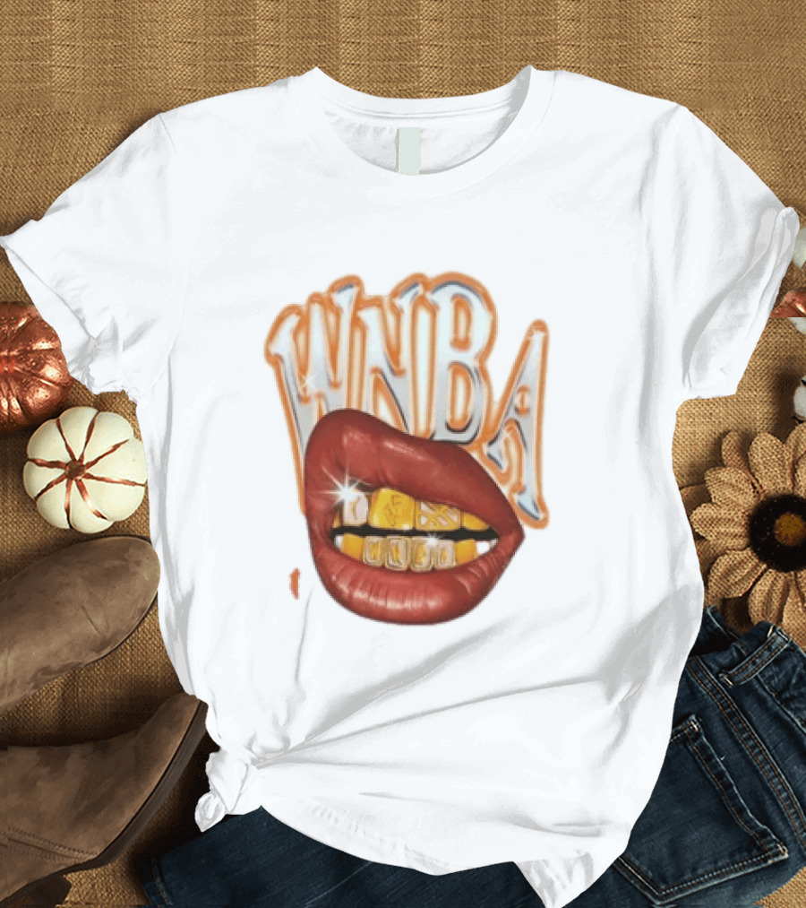 WNBA Lips Gold Grillz Basketball T-Shirt