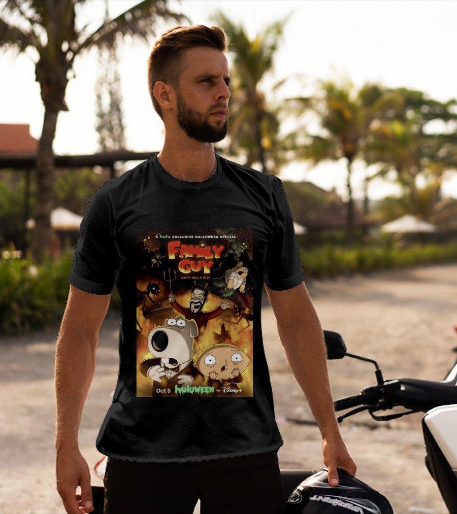 Hulu Exclusive Halloween Special Family Guy Happy Hell O Ween Oct 5 Huloween On Disney Plus T-Shirt
