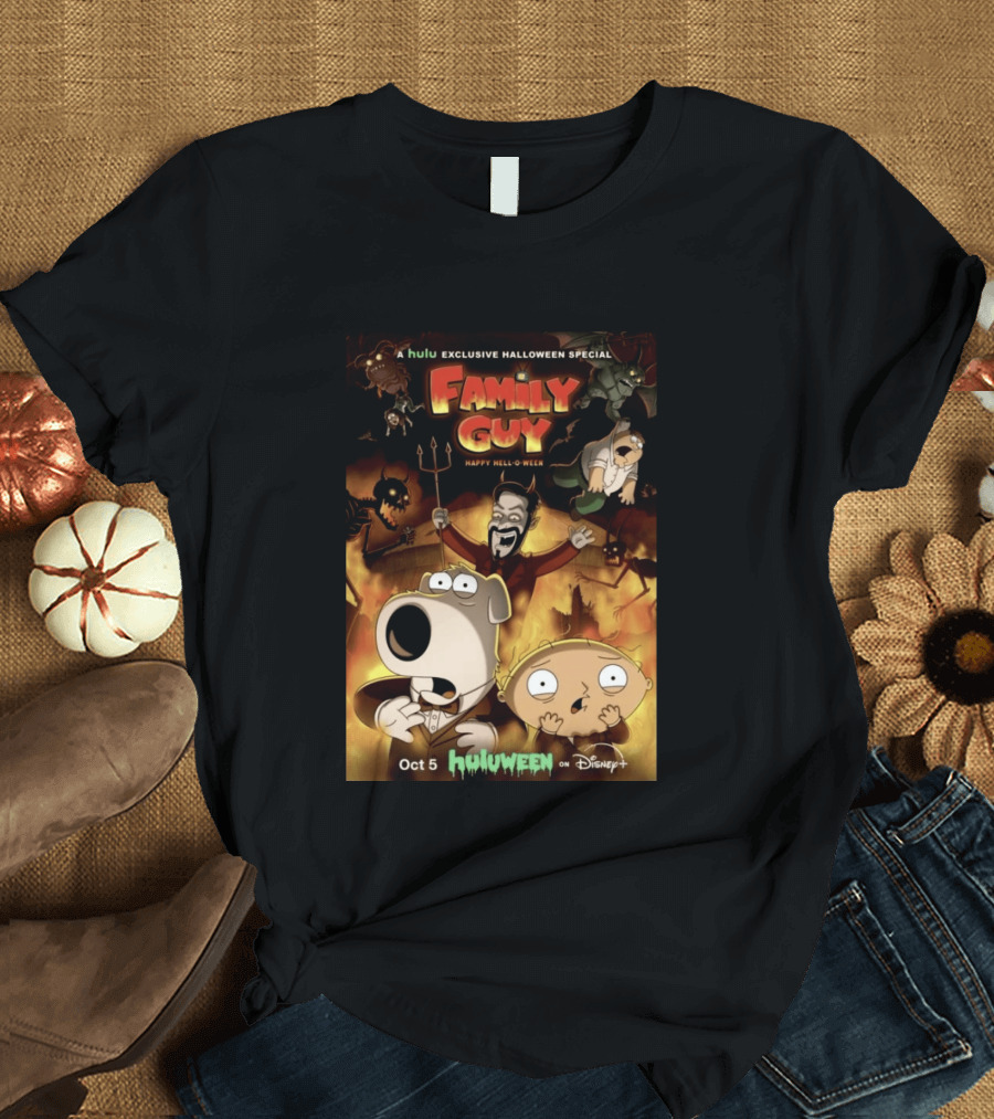 Hulu Exclusive Halloween Special Family Guy Happy Hell O Ween Oct 5 Huloween On Disney Plus T-Shirt