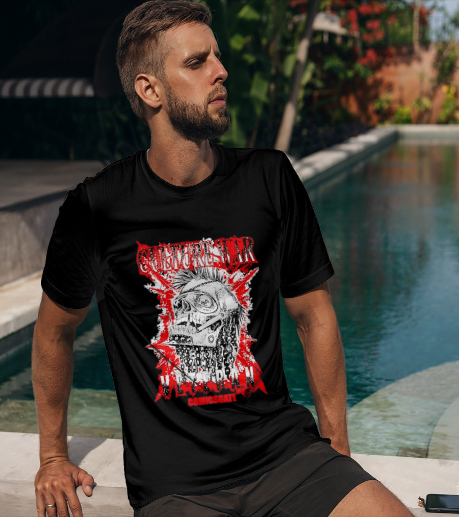 Culture War Veteran Punk Skull Comicsgate T-Shirt