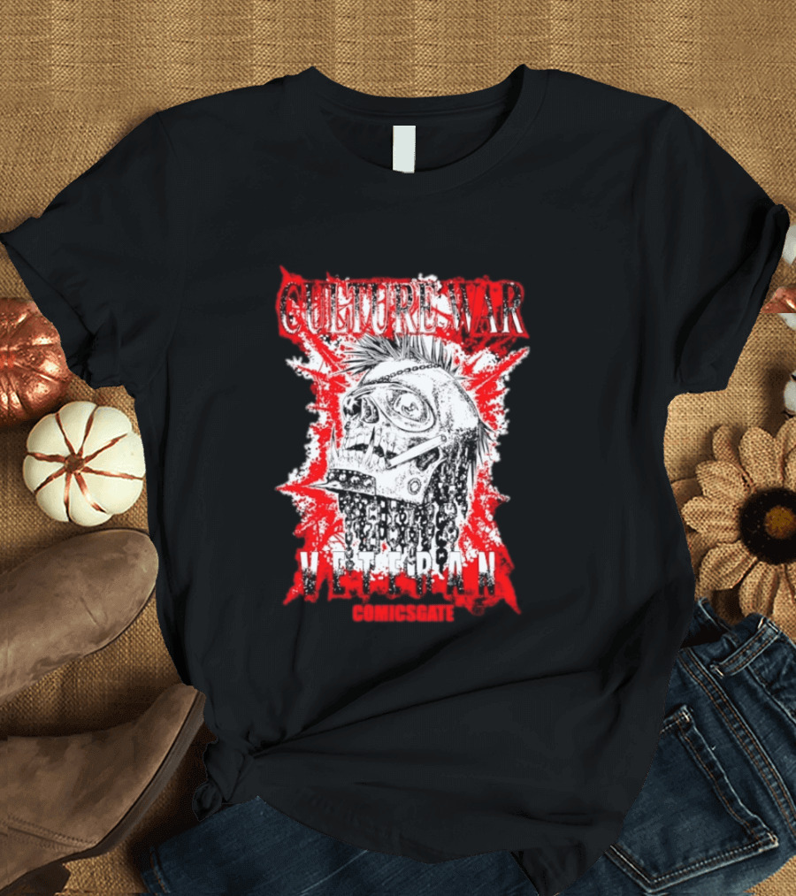 Culture War Veteran Punk Skull Comicsgate T-Shirt