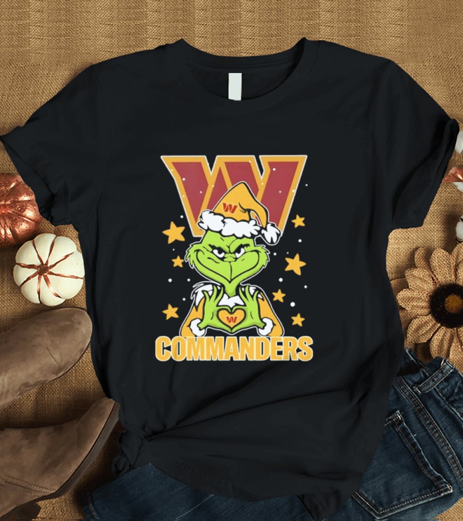 The Grinch Christmas W Commanders Football Team T-Shirt