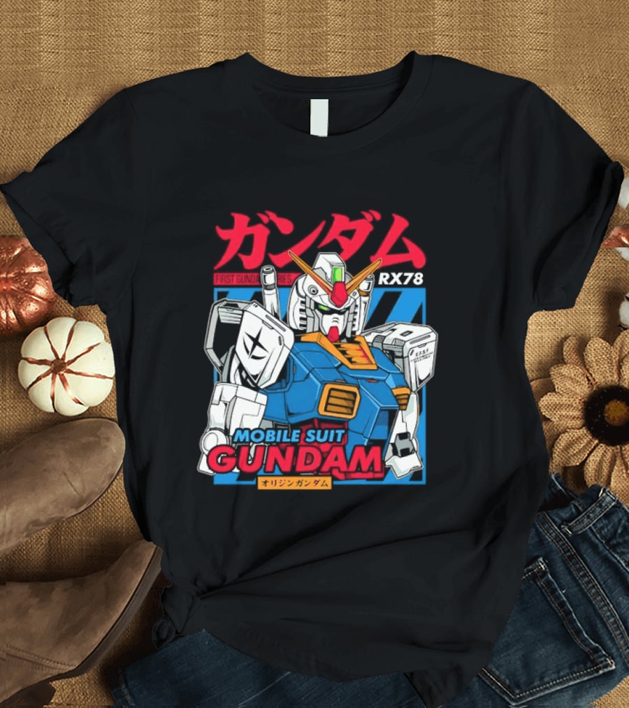 Mobile Suit Gundam RX 78 Iconic First Series Japanese Kanji T-Shirt