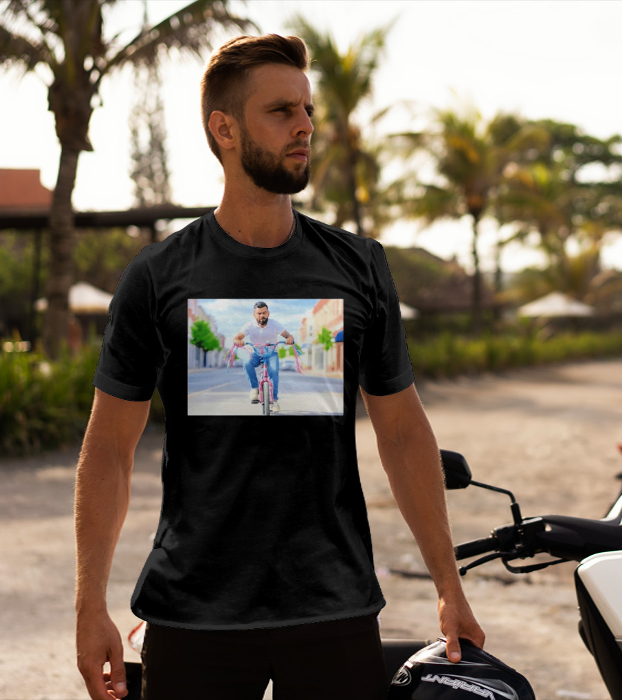 Virat Kohli Riding A Small Bicycle Cricket T-Shirt