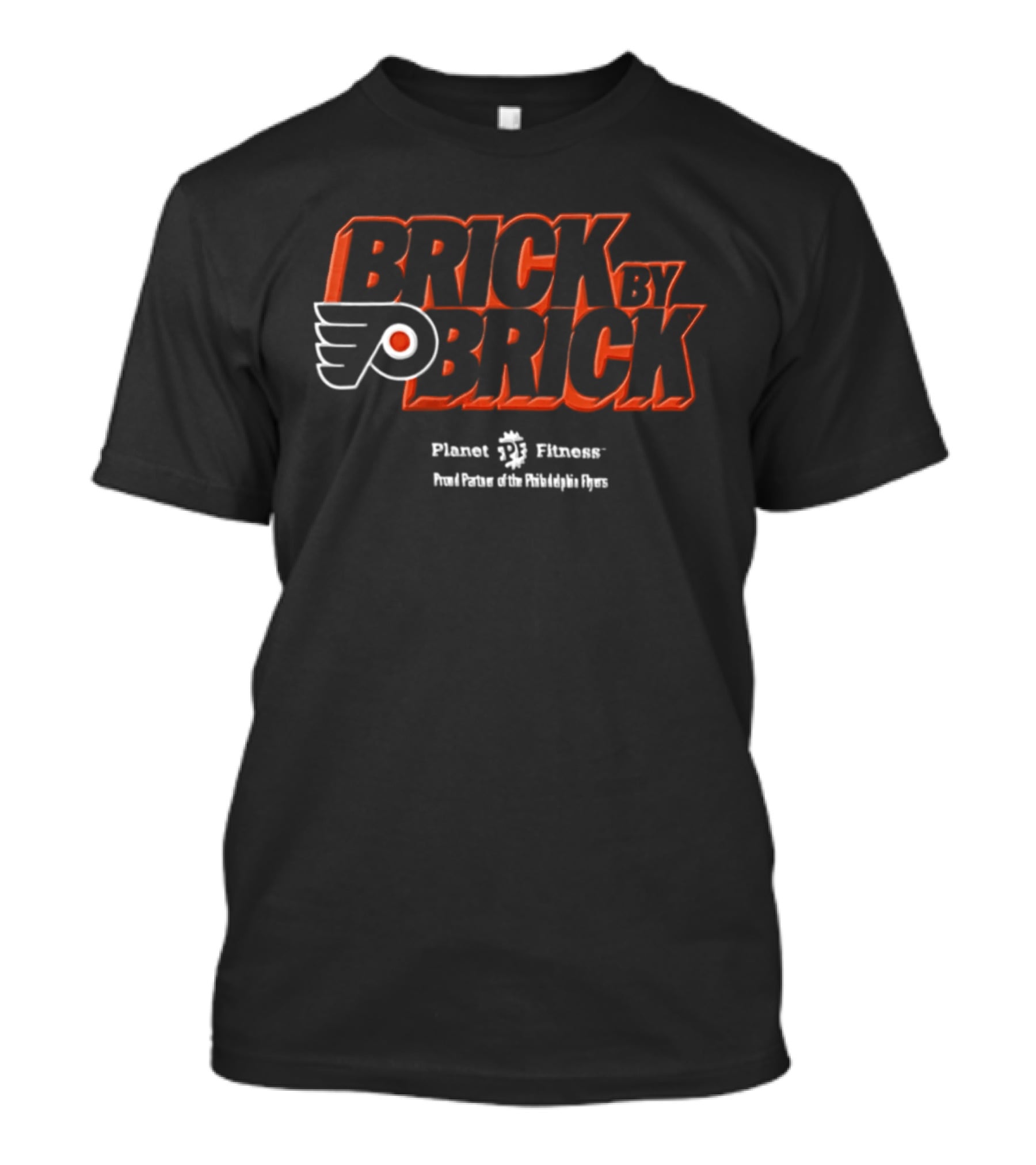 Brick By Brick Philadelphia Flyers Planet Fitness Partnership T-Shirt