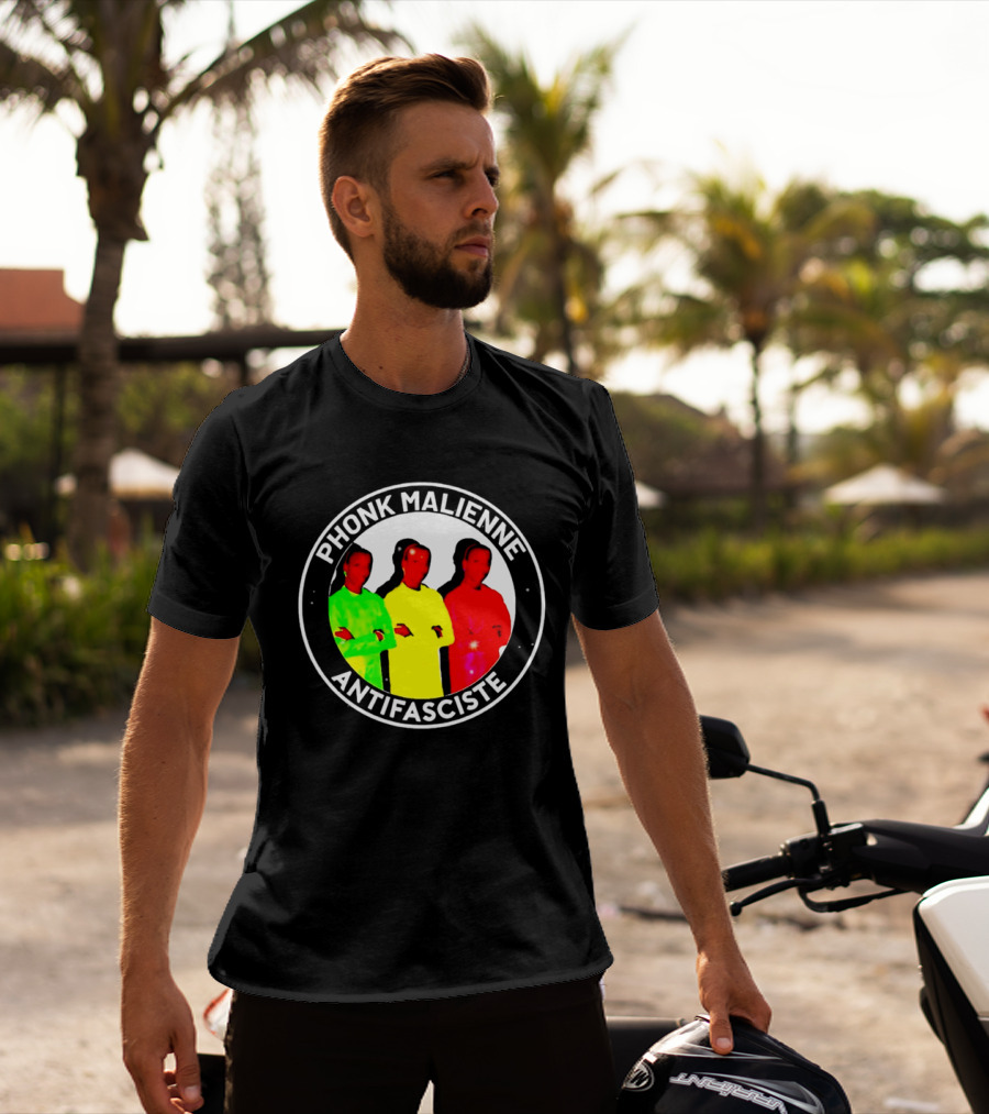Phonk Malienne Antifasciste Music Mali Circle T-Shirt