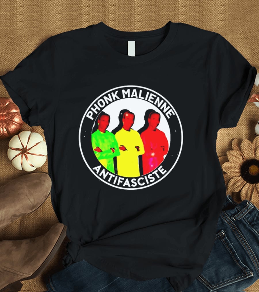 Phonk Malienne Antifasciste Music Mali Circle T-Shirt