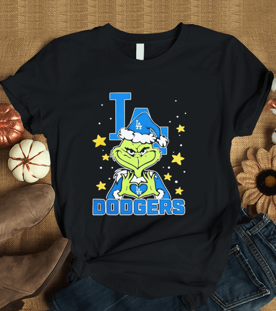 Grinch Los Angeles Dodgers Christmas 2026 Love LA Dodgers T-Shirt