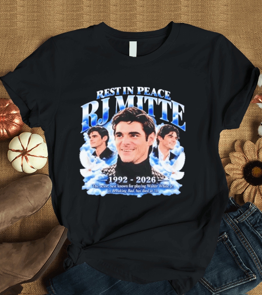 Rest In Peace RJ Mitte 1992 2026 Walter White Jr. Breaking Bad Actor T-Shirt