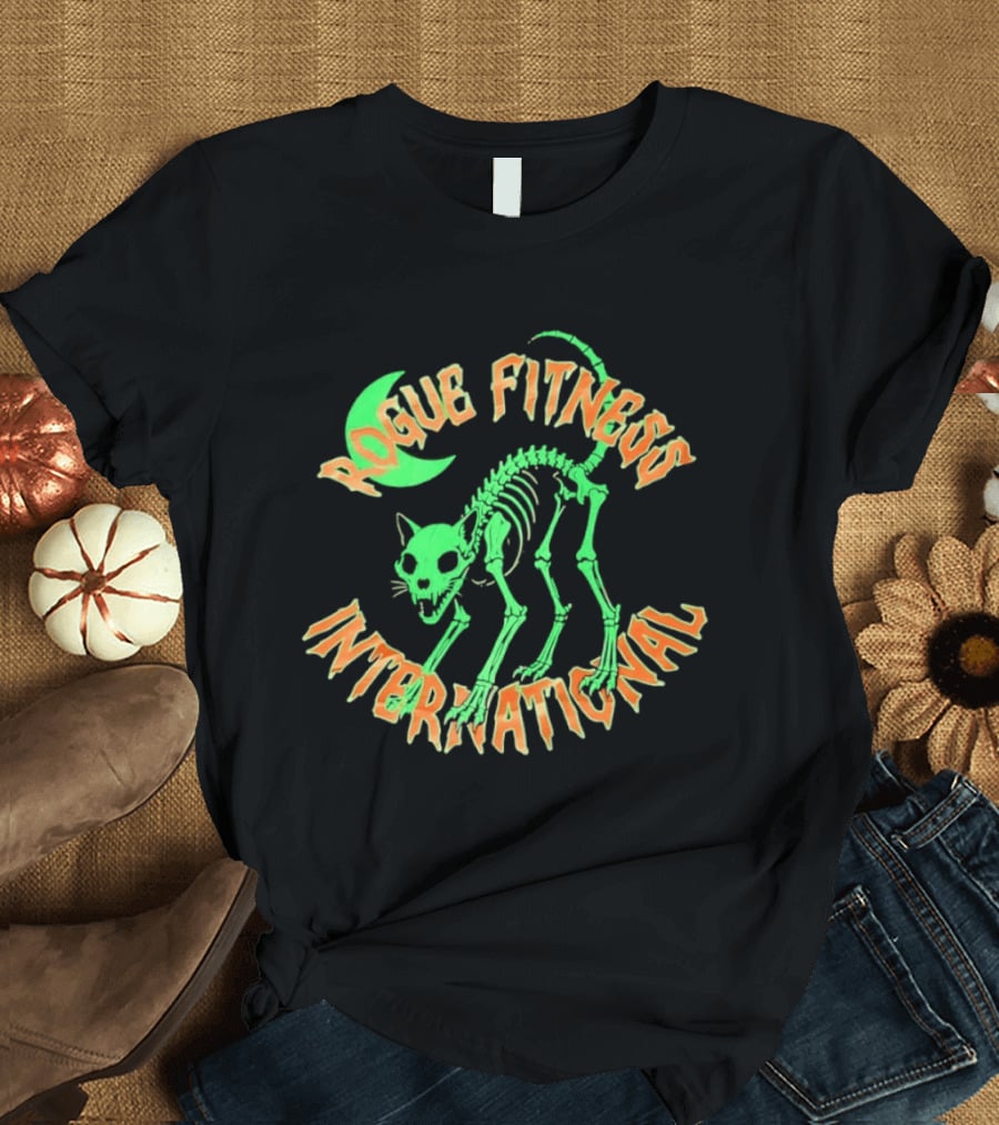 Rogue Fitness International Glowing Skeleton Cat T-Shirt