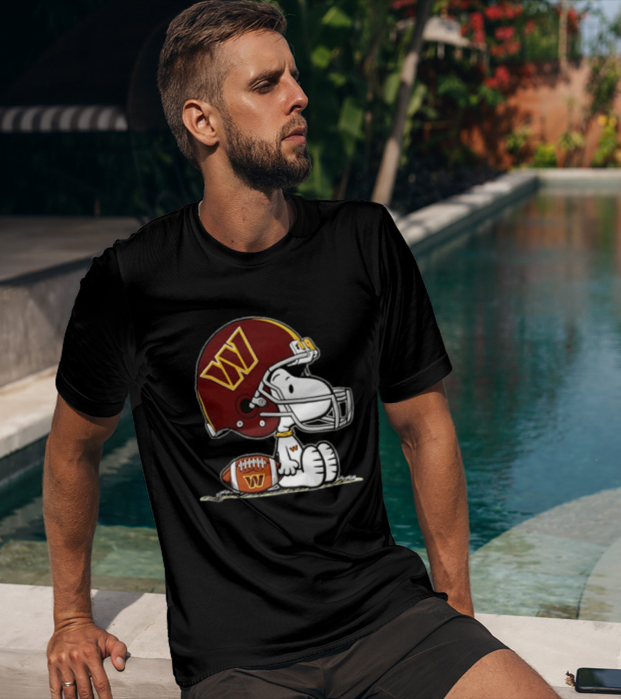 Snoopy Washington Commanders Football Helmet Cartoon Dog T-Shirt